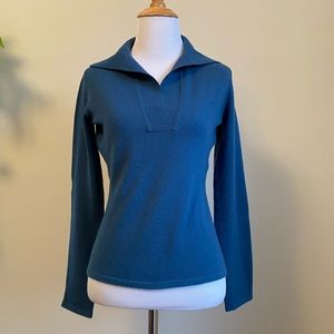 Neiman Marcus Cashmere V-Neck Sweater Size XS Blue